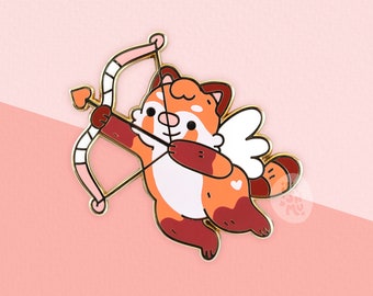 Red Panda Cupid Enamel Pin