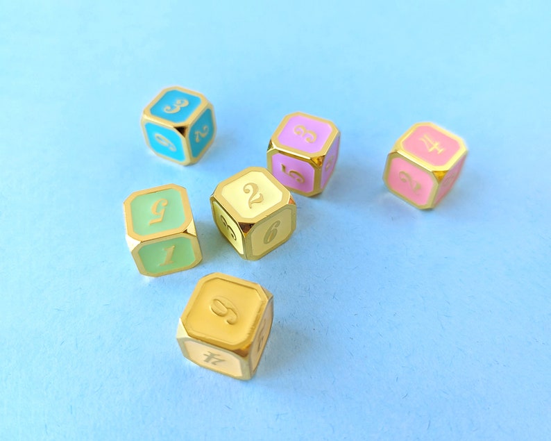 Soft Rainbow Metal Dice Set All D6s image 3