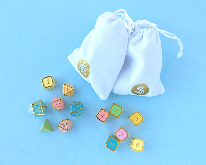 Soft Rainbow Metal Dice Set All D6s image 4