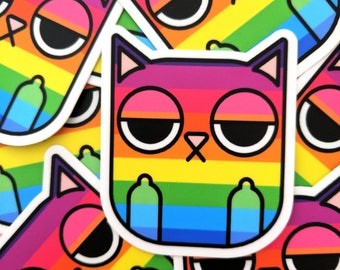 Rainbow Sass Cat  Sticker