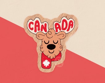 Canadian Moose Wooden Pin