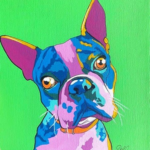 POP ART, Pet Paintings, Custom Pet Portraits, Dog Portrait, Cat Painting on Canvas, Dog Painting on Canvas, Hand-painted pet portraits