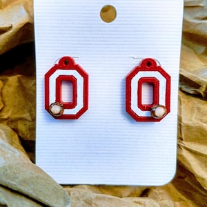 Ohio State Earrings, Buckeye Earrings