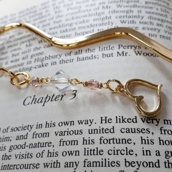 Heart Of Gold Swarovski Beaded Bookmark