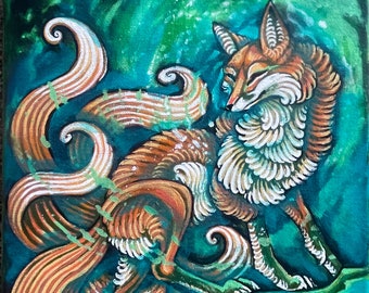 Kitsune | Originalgemälde auf Leinwand