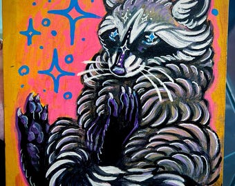 Raccoon | original painting on canvas
