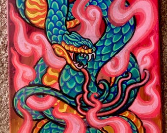 Flaming Snake | original painting on canvas