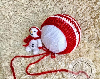 Crochet Baby Photo Prop Pattern PDF - Snowman Baby Set, Digital Download