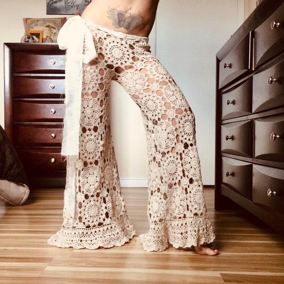 Mermaid Lace Crochet Pants Cover-up 
