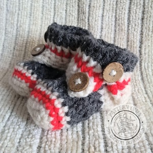 Crochet Baby Slippers Photo Prop Pattern PDF - Sock Monkey Slippers, Digital Download