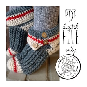 Sock Monkey Slippers PDF Crochet Pattern image 1