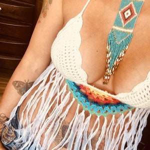 Crochet Rainbow Crop Top