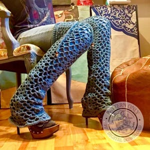 Crochet Boho Thigh High Leg Warmers Pattern PDF - Digital Download