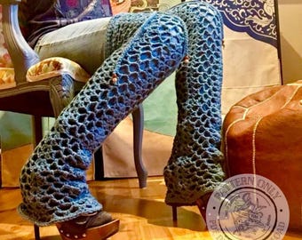 Crochet Boho Thigh High Leg Warmers Pattern PDF - Digital Download