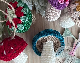Crochet Boho Granny Square Mushroom Pattern PDF, Digital Download