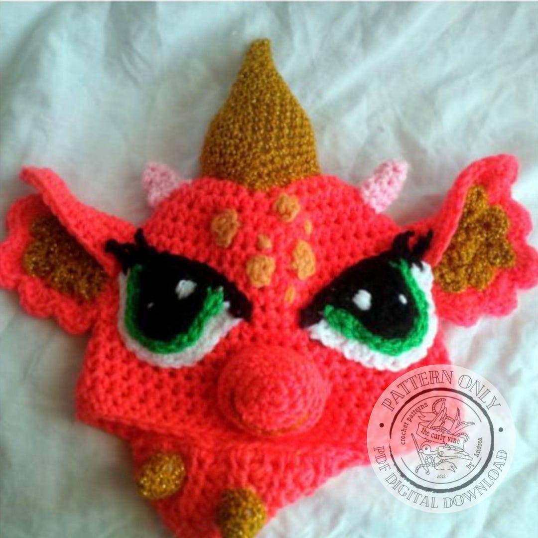 Crochet Dragon Hat Pattern PDF - Digital Download - Etsy