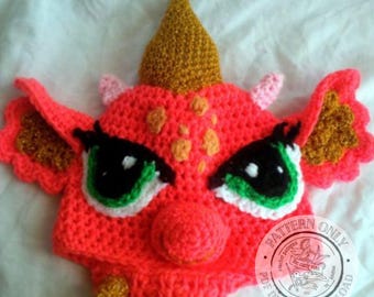 Crochet Dragon Hat Pattern PDF - Digital Download