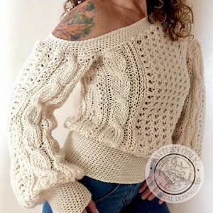 Crochet and Knit Sweater Pattern PDF - Skade Sweater, Digital Download