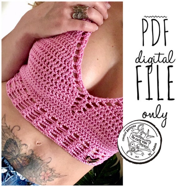 Heartbreaker Crop Top Crochet PDF Pattern Digital File Only