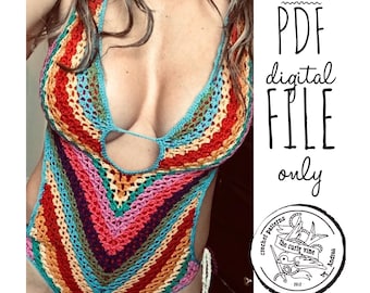 Rainbow Monokini PDF Crochet Pattern