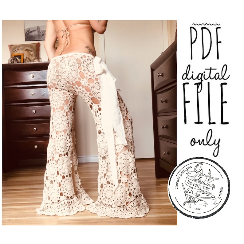 Mermaid Lace Pants PDF Crochet Pattern image 1