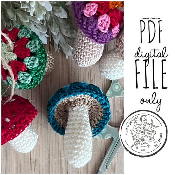 Crochet Boho Granny Square Mushroom PDF Digital File Only