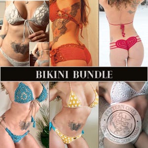 Crochet Bundle Pattern PDF - 6 Bikini Patterns, Digital Download