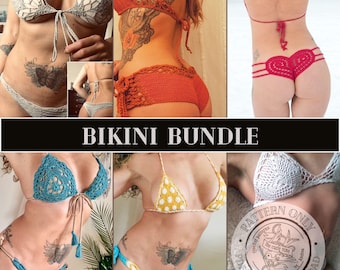 Crochet Bundle Pattern PDF - 6 Bikini Patterns, Digital Download