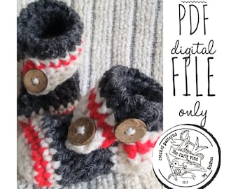 PATTERN ONLY!!  Crochet Baby Sock Monkey Slippers