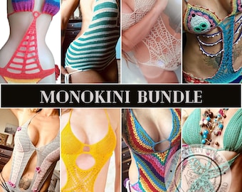 Crochet Bundle Pattern PDF - 8 Bikini Patterns, Digital Download