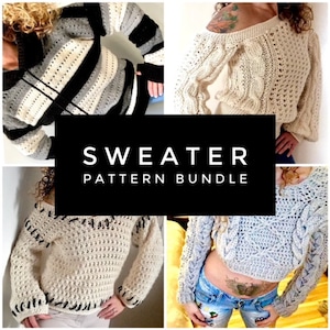Sweater Pattern Bundle 4 Patterns 75% OFF