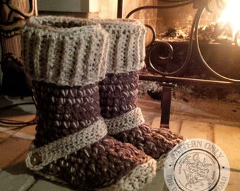 Crochet Slipper Pattern PDF - Boot Slippers, Digital Download