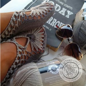 Pattern Only!  Crochet Flower Slippers