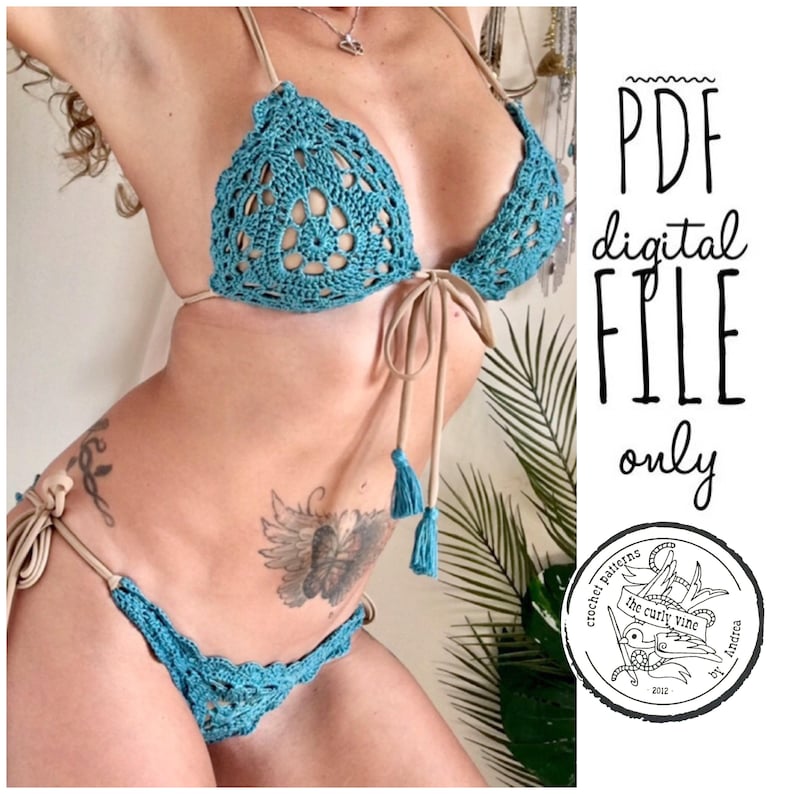 Sea Breeze Lace Bikini PDF Crochet Pattern image 1