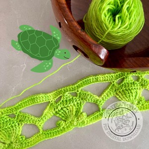 Crochet Sea Turtles Motif Border Pattern PDF, Digital Download