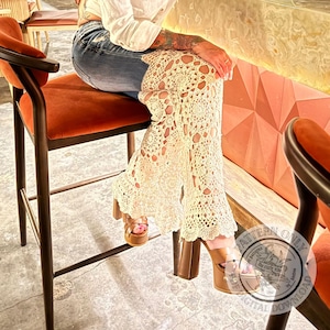 Crochet Bellbottom Pattern PDF - Lace Flare Bottom Jeans, Digital Download