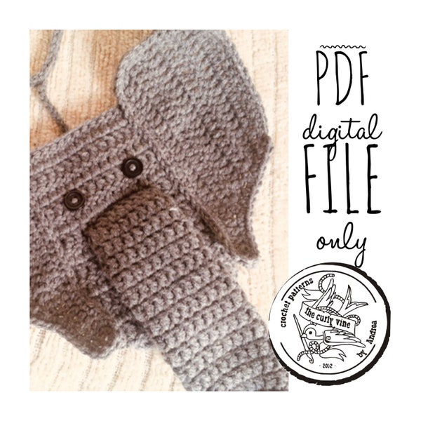 PATTERN ONLY!  Crochet Elephant Thong Pattern
