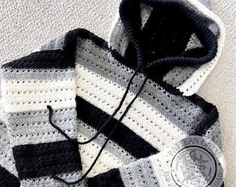 Crochet Sweater Pattern PDF - In da Hoodie, Digital Download