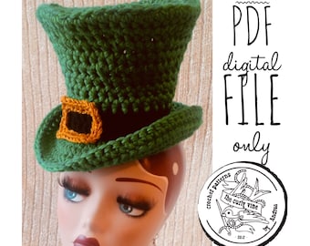 PATTERN ONLY!  Crochet St. Patrick's Day Top Hat