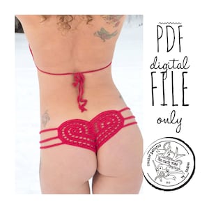 Heart Bikini PDF Crochet Pattern Digital File Only
