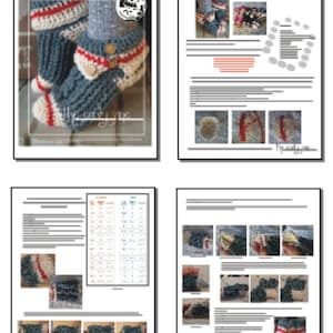 Sock Monkey Slippers PDF Crochet Pattern image 4