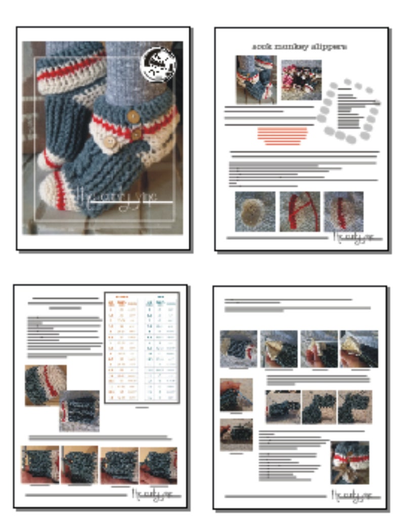 Sock Monkey Slippers PDF Crochet Pattern immagine 4