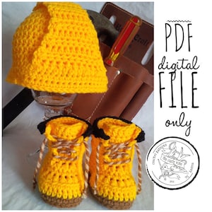 Crochet Newborn Construction Worker Baby Set Pattern