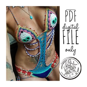 Sugar Skull Monokini PDF Crochet Pattern