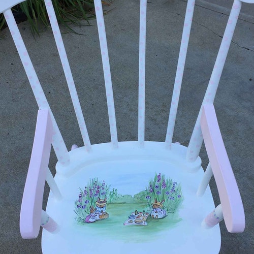 Child's Rocking Chair Hand Painted Rocking Chair Painted - Etsy