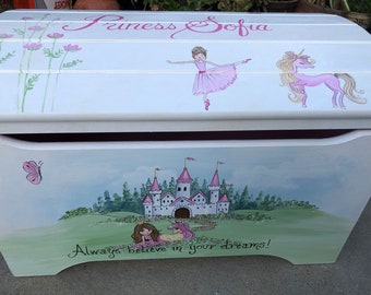 hand painted toy boxes