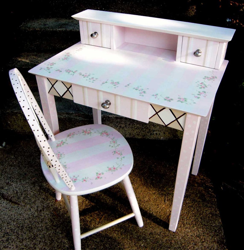 Hand Painted Desk Writing Furniture Girls