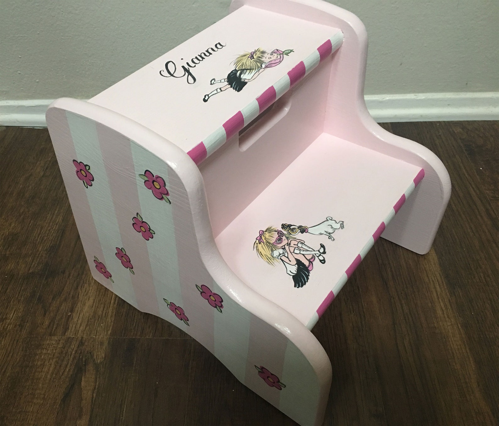 Eloise Step Stool Hand Painted Step Stool Child's Step Etsy