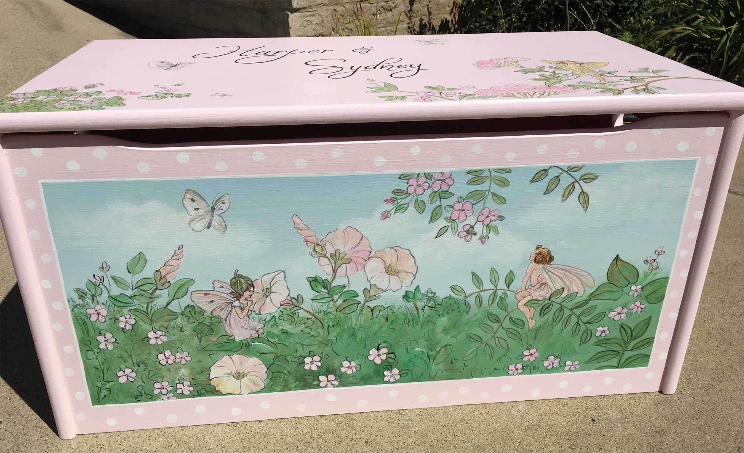 Pink fairy toy box hand painted toy box children's hand Etsy