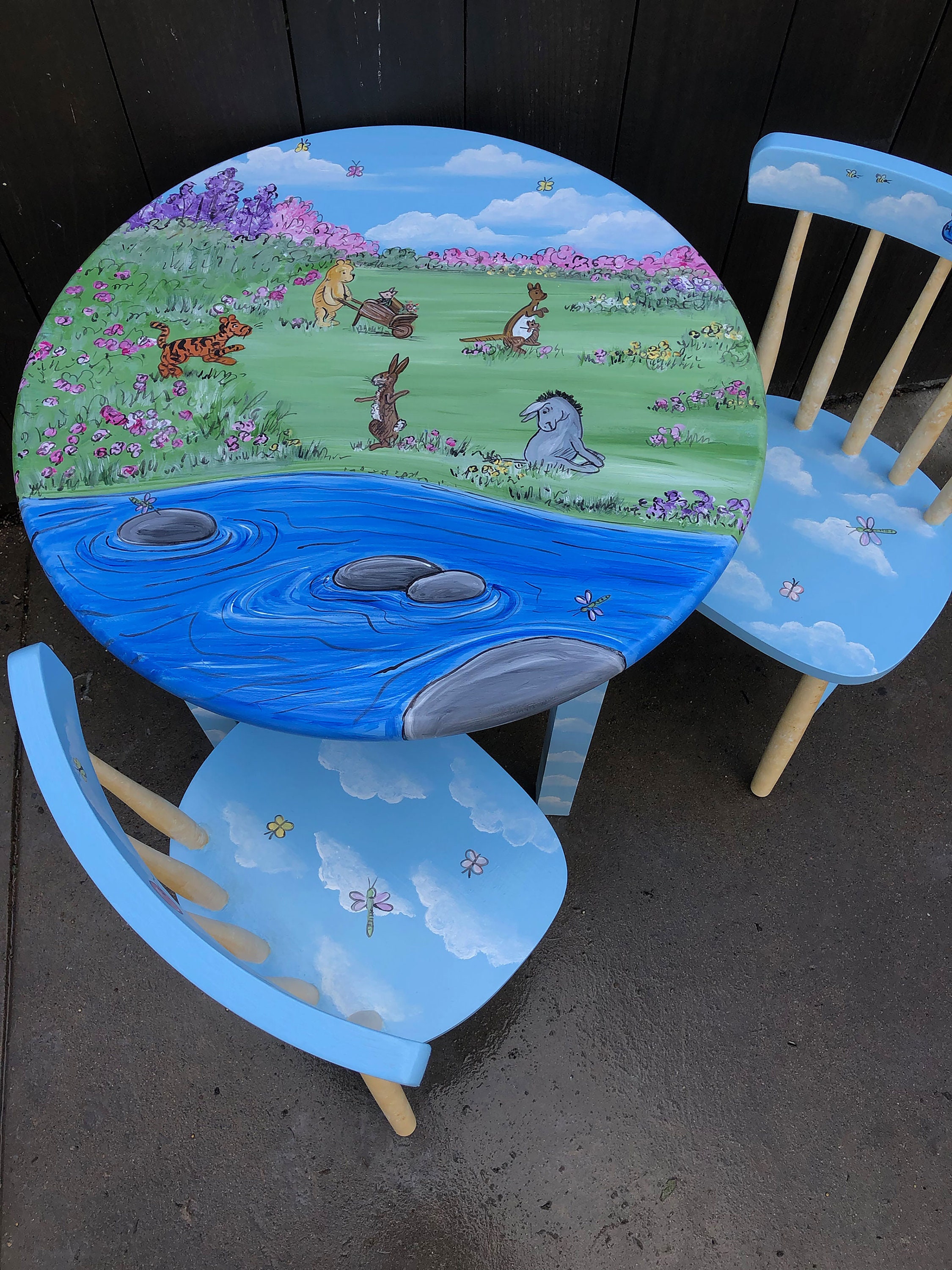 Child's Table and Chairs Kids Painted Table Sets Pooh -  Denmark